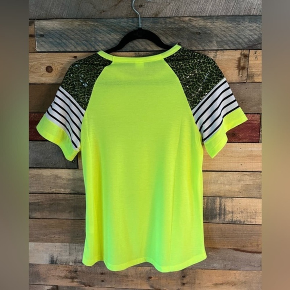 Sunshine & Rodeos Neon Sequin Shoulder Top Size Medium - Picture 2 of 11